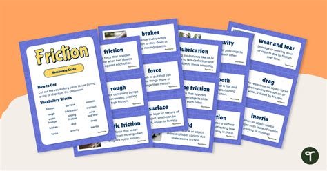 add friction surface vocabulary test answers|friction vocabulary flash cards.